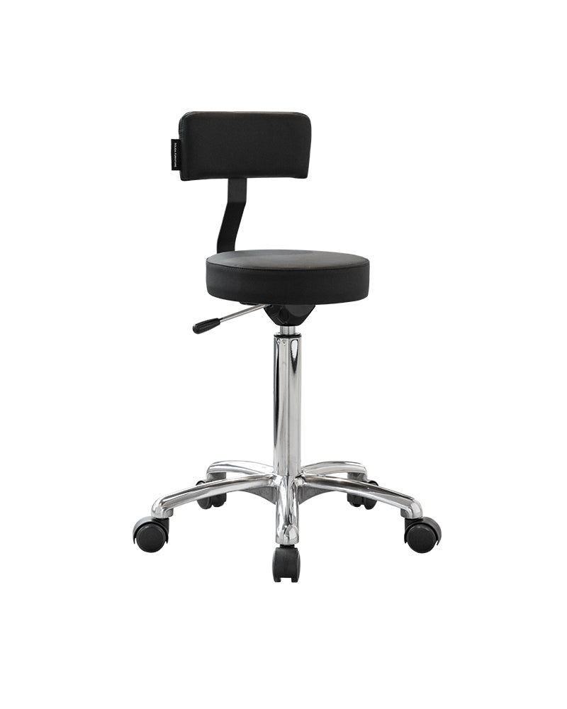Rolio salon stool with backrest